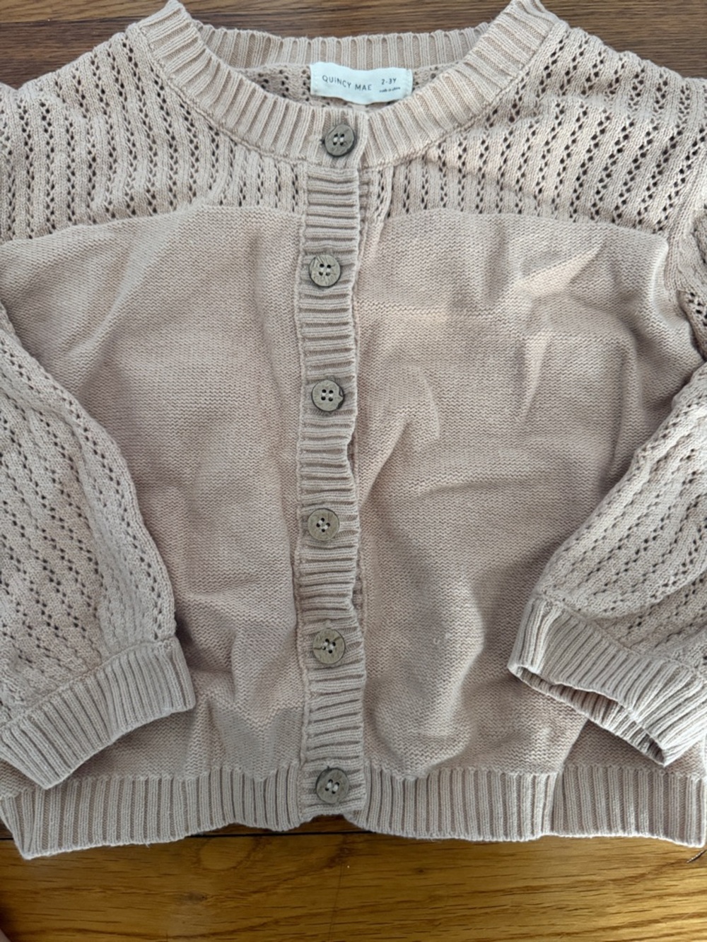 Quincy Mae Open-Knit Button Cardigan 2-3Y - Picture 4 of 4
